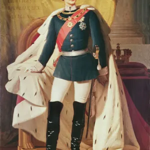 Portrait of Ludwig II (1845-86)of Bavaria in uniform, 1865 (oil on canvas)