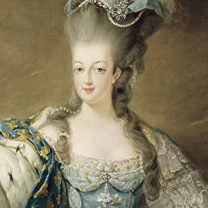 Portrait of Marie Antoinette (1755-93) Queen of France, detail, 1775 (oil on canvas)