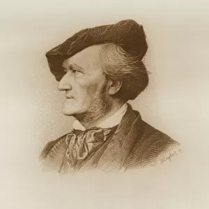Portrait of Richard Wagner (1813-83) German composer, engraved by Robert Reyher (1838-77