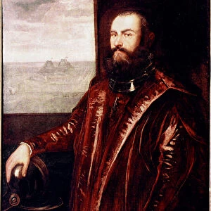 Portrait of Venetian Admiral Painting by Jacopo Robusti said the Tintoret (Tintoretto
