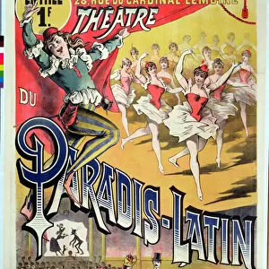 Poster for the Theatre du Paradis Latin, c. 1880-90 (colour litho)