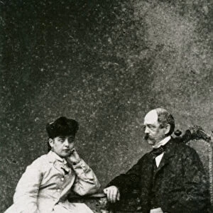 Prince Otto von Bismarck (1815-98) and his wife, Johanna (1824-94) (b / w photo)