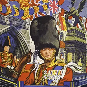 The Prince of Wales, the future King Edward VIII, in his fathers Jubilee Procession (colour litho)