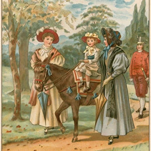 The Princess Victoria riding in Kensington Gardens (chromolitho)