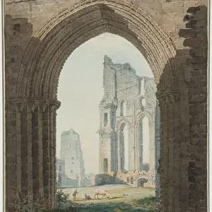 The Priory Church, Tynemouth, 1790 (pencil & watercolour)