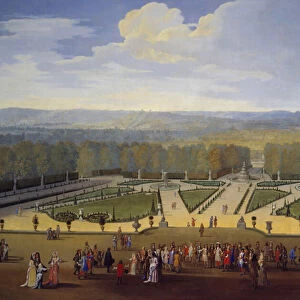 Promenade de Louis XIV (1638-1715) in view of the northern parterre in the gardens of