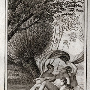 Psyche within the waves. Engraving from 1819 in "Lettres a Emilie sur la