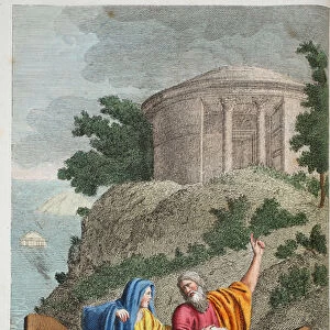 Pyrrha and Deucalion or Deucalione e Pirra, illustration from Ovids Metamorphoses