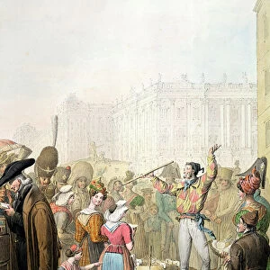 The Quai d Ecole, Paris, 1831 (w / c on paper)