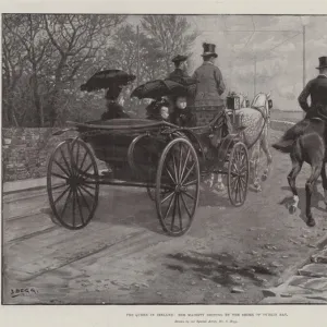 The Queen in Ireland, Her Majesty driving by the Shore of Dublin Bay (litho)