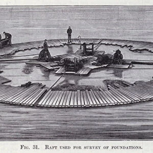 Raft used for Survey of Foundations (engraving)