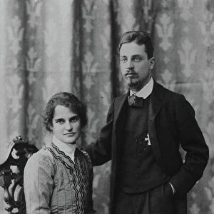 Rainer Maria Rilke and Clara Westhoff in Rome, 1903 (b/w photo)