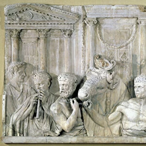 Relief depicting preparations for a sacrifice (stone)