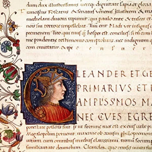 Representation of Alexander the Great. 15th century (Miniature)