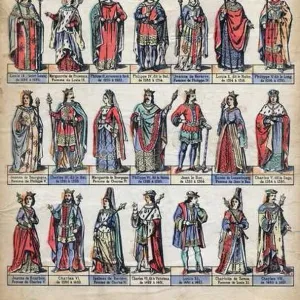 Representation of kings and queens of France from the Capetian dynasty