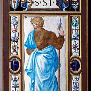 Representation of Saint Simon. Enamel of Limoges. Chartres, Museum of Fine Arts