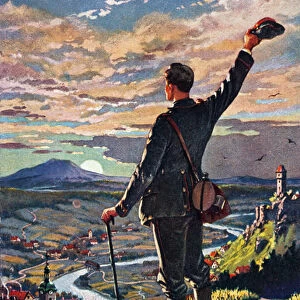 THE RETURN OF THE SOLDIER TO HOME - illustration by Carl Robert Arthur Thiele 1860-1936