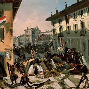 Revolutions of 1848, Five Days of Milan: barricades on corso de porta Vercellina on March