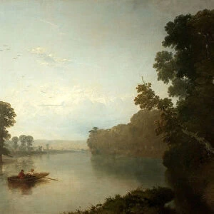 The River Trent at Wilford (oil on canvas)