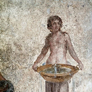 Roman art: representation of a nymph. Detail of a fresco from the house of the Vestales