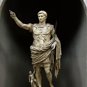 Roman Art: statue of Augustus of Prima Porta - Marble sculpture depicting Emperor