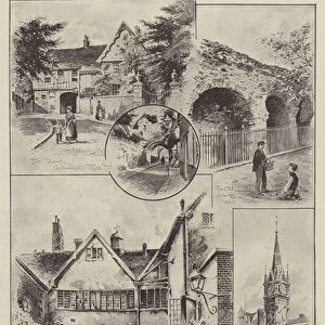 The Royal Agricultural Societys Show at Leicester, Sketches in the Town (litho)