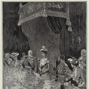 The Royal Luncheon in the Guildhall, the Second Toast (litho)
