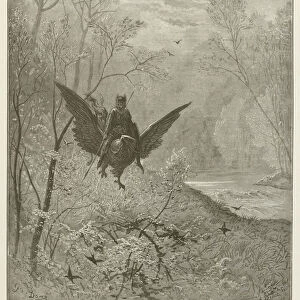 Ruggiero on the Hippogriff (engraving)