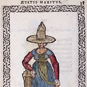 Rustic Woman of Bresse - in "Habits et effigies"by Jean Sulperius