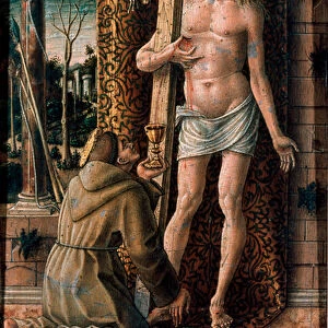 Saint Francois of Assisi Collects the Blood of Christ Detrempe on wood by Carlo Crivelli