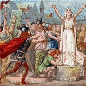 Sainte Genevieve, organized the defense of Paris against the Huns hordes of Attila