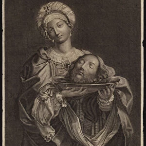 Salome carrying the head of St John the Baptist on a plate (engraving)