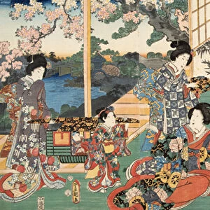 Scene from Genji monogatari (Tale of Genji) by Murasaki Shibuku (b. 978) c