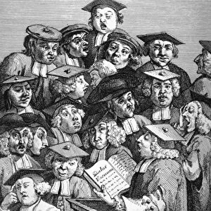 Scholars at a Lecture, 20th January 1736-37 (engraving) (b / w photo)