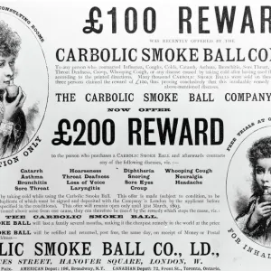 Carbolic Smoke Ball Advertisement Print, 1892 Engraving Carbolic Smoke Ball Advertisement Print, 1892 Engraving