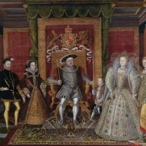 Print of An Allegory of the Tudor Succession: The Family of Henry VIII Print of An Allegory of the Tudor Succession: The Family of Henry VIII