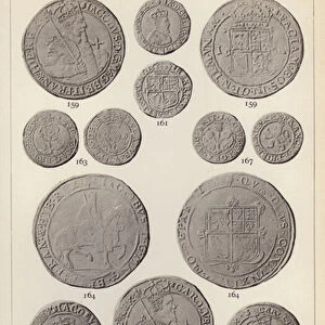 Scottish Coins, James VI, Charles I (b / w photo)