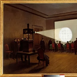 Screening of microfilmees on central telegraphy in November 1870 Painting by Jules Didier