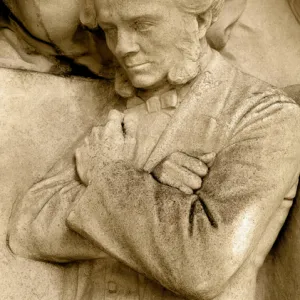 Detail of a sculpture depicting the composer Cesar Franck (1822-1890), Square S