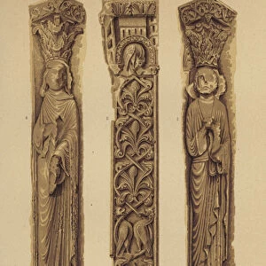 Sculptures from Le Mans Cathedral, France (chromolitho)