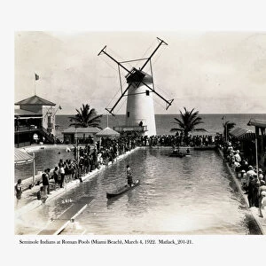 Seminole Indians at Roman Pools, Miami Beach, 4 March 1922 (b / w photo)