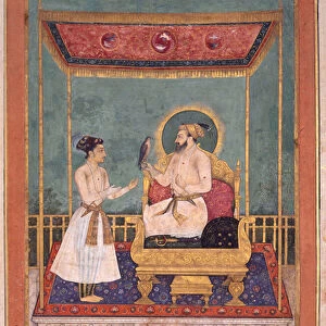 Shah Jahan Enthroned with his Son Dara Shikoh, c. 1630-1640 (opaque w / c & gold on paper)