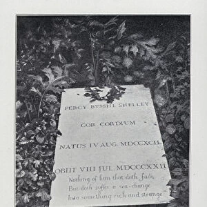 Shelleys Tombstone at Rome (b / w photo)