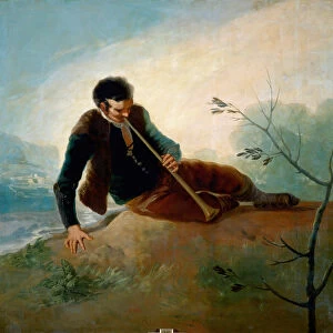 Shepherd playing a pipe, 1786-7 (oil on canvas)