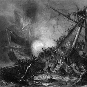 The shipwreck of the Avenger on June 1, 1794. in "Histoire generale de la