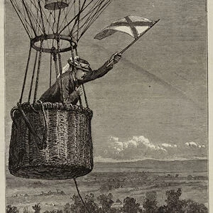 Sir Charles Warren in a War Balloon (engraving)