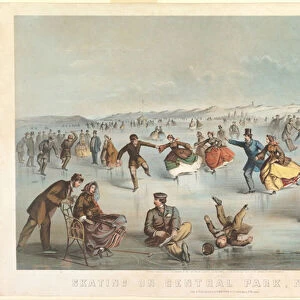 Skating in Central Park, New York, 1861 (lithograph)