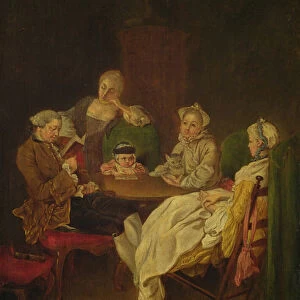 Society at the Table (oil on panel)