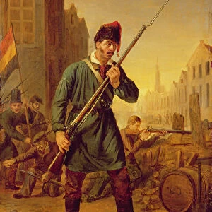 Soldier of the Belgian Revolution in 1830 (oil on panel)