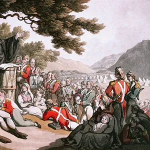 Soldiers Attending Divine Service, 1798 circa (aquatint)